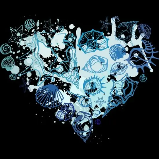 Men's Design By Humans Sea. Heart of the shells. By Katyau Tank Top image {1}