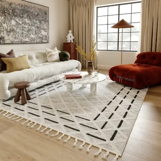 Arvin Olano x RugsUSA - Ventana Crosshatch Textured Area Rug image {1}