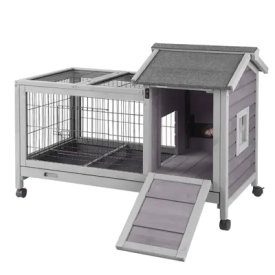 Aivituvin Rabbit Hutch | Outdoor Bunny Cage (Inner Space 4.84ft&sup2;)-AIR24 image {9}