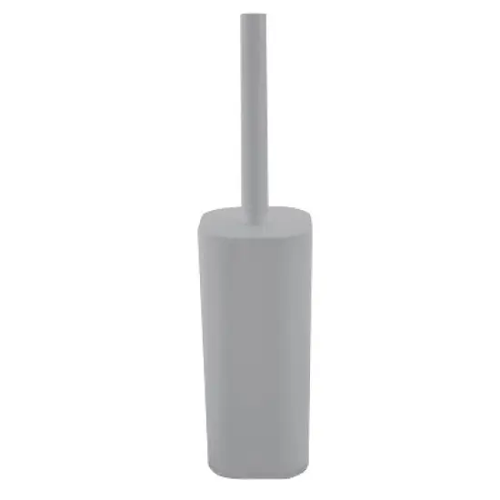 Acrylic Square with Rounded Edges Toilet Brush Holder with Lid Gray - Bath Bliss image {1}