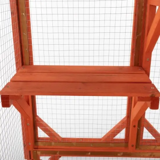 AZL1 Life Concept Pet Crates and Houses Outdoor Cat Cage with Weatherproof Roof and Adjustable Platforms for Safe Playtime, Orange, 70.9"*31.5"*31.5" image {3}