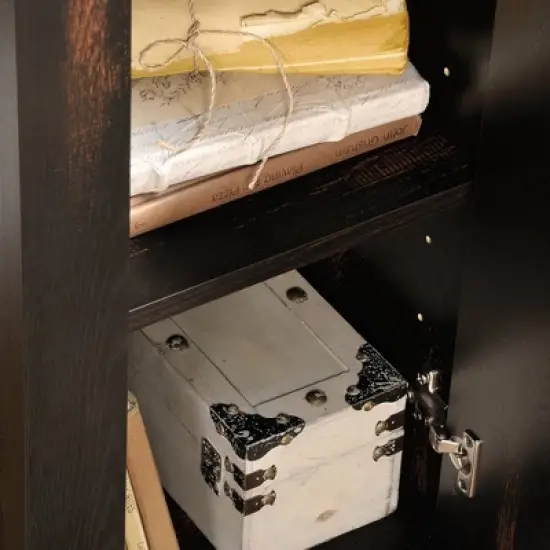 Dakota Pass Computer Desk with Hutch Light Brown - Sauder image {8}