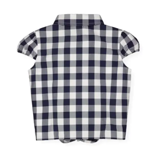 Hope & Henry Girls' Organic Cotton Tie-Front Button Down Top, Toddler image {3}