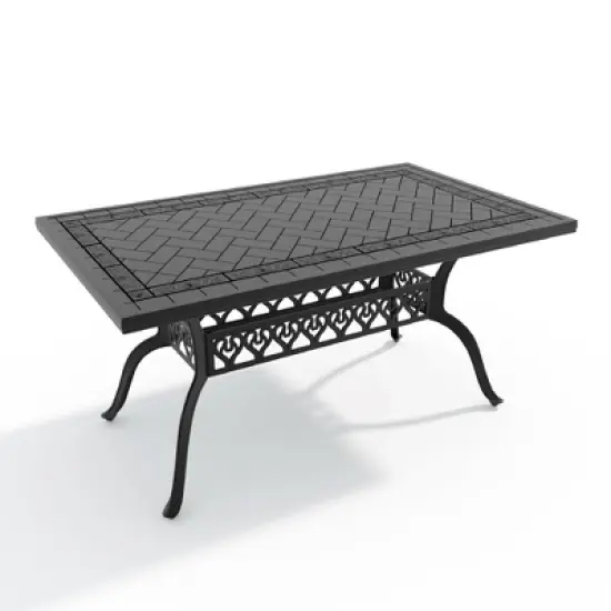 59.06&rdquo;L 35.43&rdquo; W Cast Aluminum Patio Dining Rectangle Table image {3}