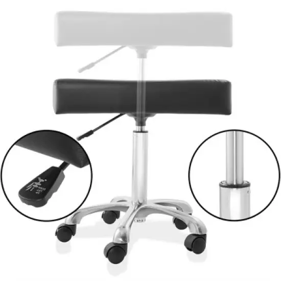 Saloniture Rolling Hydraulic Salon Stool with Large Seat - Adjustable Swivel Spa Chair with Wheels image {2}