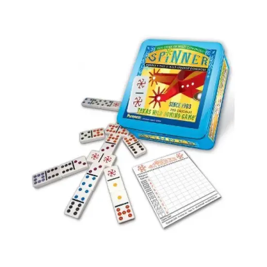 Spinner Dominoes Game Board Game: Puremco, 2-8 Players Party, 20-60 Min Play, Includes Instructions & Scoring Pads image {7}