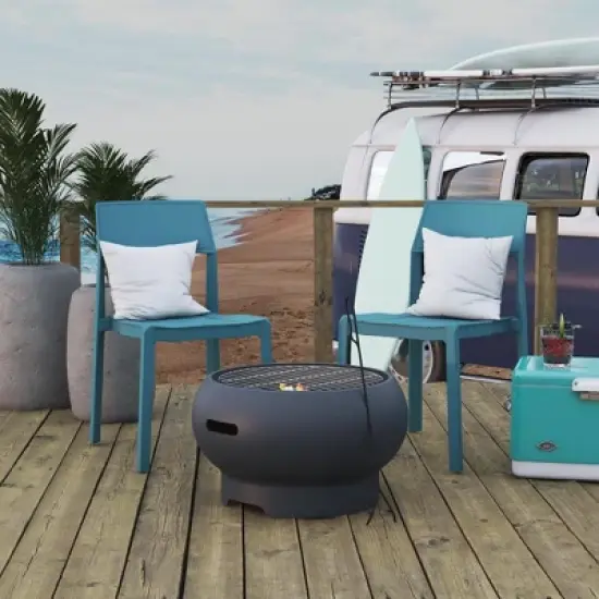 Asher Wood Burning Fire Pit with Grilling Surface - Novogratz image {1}