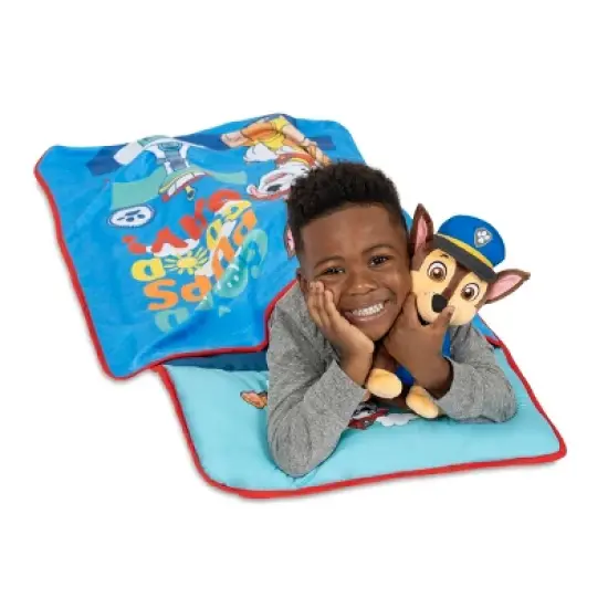 NoJo Paw Patrol "Good Pups Good Day" Toddler Nap Mat - Includes Attached Pillow and Fleece Blanket, Aqua, and Blue image {3}