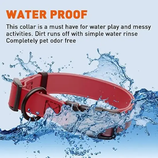 Dogline Biothane Waterproof Collar with QR Buckle Red image {3}