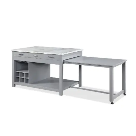 Fredricke Extendable Kitchen Island with Faux Marble - HOMES: Inside + Out image {11}