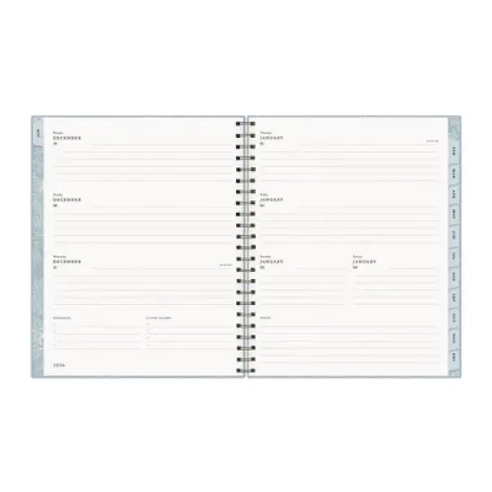 Morris & Co. by Blue Sky 8.5"x11" 2026&nbsp;Weekly/Monthly Wirebound Planner Hardcover Solid Dearle Blue image {5}