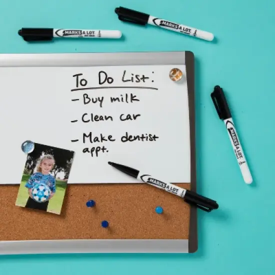 Avery Marks A Lot Value Pack Dry Erase Markers, Pen Style, Bullet Tip, 200 Black Markers (24595) image {5}