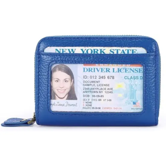 FATMOON Women Leather Credit Card Holder Wallet,RFID Blocking Secure Card Case ID Case Organizer Zipper Wallet image {6}