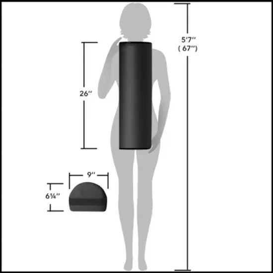 Saloniture 3/4 Jumbo Round 26" x 9" x 6.25" Massage Table Bolster Pillow Pad image {5}