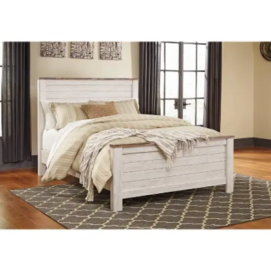 Full/Queen Willowton Panel Headboard Whitewash - Signature Design by Ashley image {2}