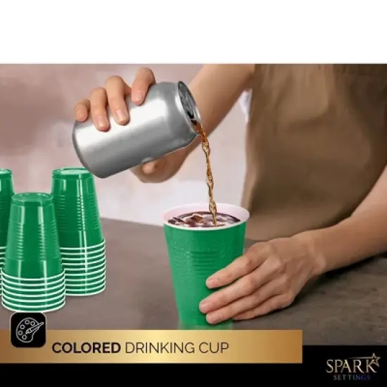 SparkSettings Disposable Plastic Cups 18oz, 50 Pack image {1}