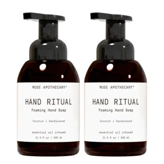 Muse Apothecary Hand Ritual - Aromatic and Nourishing Foaming Hand Soap, Infused with Essential Oils - 11.5 oz, Coconut + Sandalwood, 2 Pack image {7}