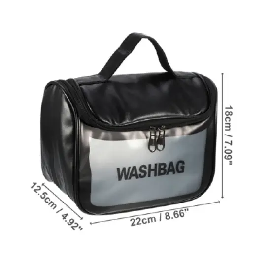 Unique Bargains Portable Flip Cover Makeup Bag 1 Pc image {1}