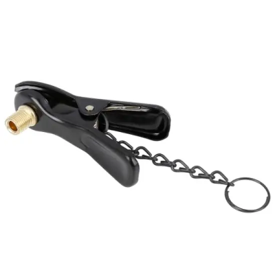 Unique Bargains Metal Pump Inflator Clip Valve for Bike Black image {3}