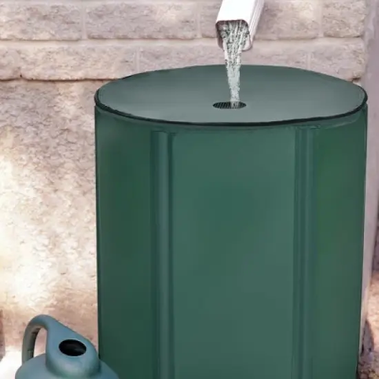 Costway 53 Gallon Portable Rain Barrel Water Collector Collapsible Tank w/Spigot Filter image {2}