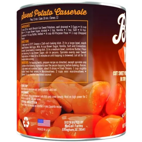 Bruce's Yams Cut Sweet Potatoes in Syrup, Canned Vegetables, 29 oz (Pack of 2) image {5}
