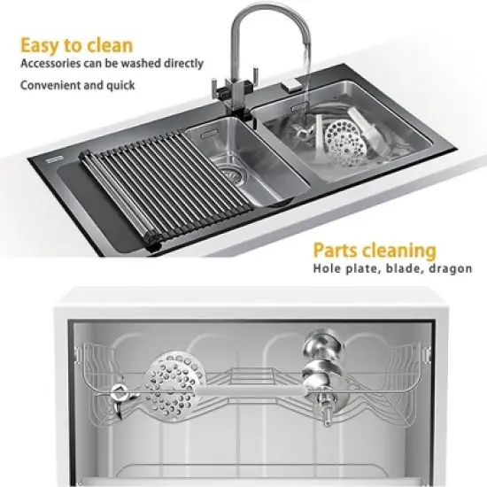 397lbs/H Electric Meat Grinder 1100W Sausage Stuffer With 2 Blades & 2 Grinding Plates image {3}