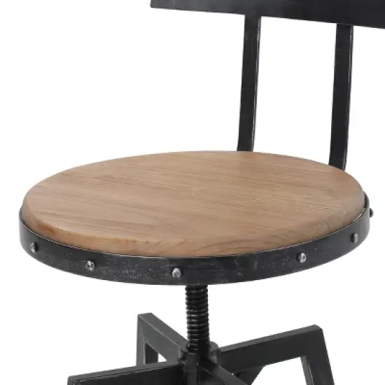 Jutte Smooth Back Barstool Black Brush Silver - Christopher Knight Home image {1}