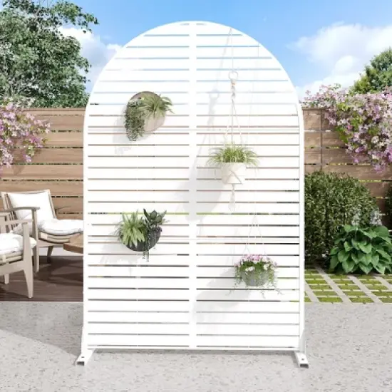 PexFix 72 in. x 47 in. Outdoor Privacy Arch Screen Galvanized Steel Panel Divider image {8}