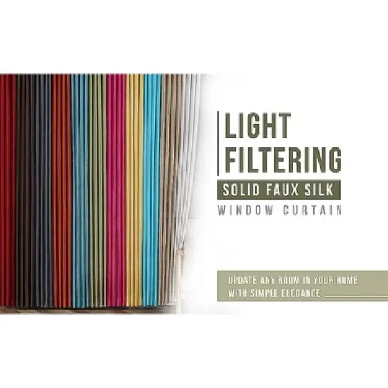 Kate Aurora Artisan Lightweight Transparent Faux Silk Sheer Grommet Single Curtain Panel image {2}