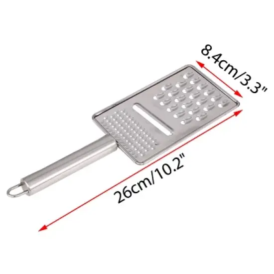 Unique Bargains Stainless Steel Non-Slip Ergonomic Design Durable Cheese Grater 10.2" x 3.3" Silver Tone 1 Pc image {1}