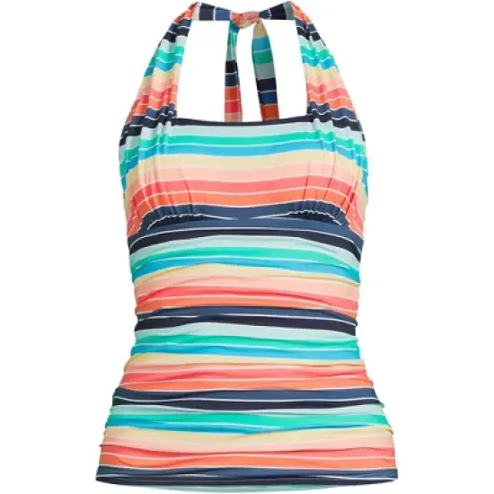 Lands' End Women's Chlorine Resistant Square Neck Halter Tankini Swimsuit Top image {9}