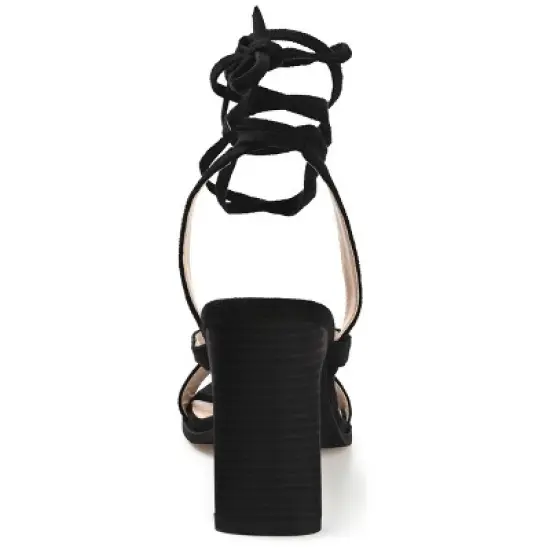 Journee Collection Womens Adalee Ankle Wrap Stacked Heel Sandals image {2}