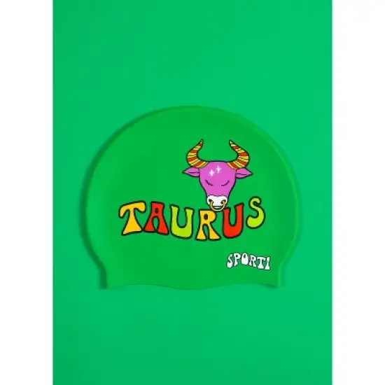 Sporti Groovy Zodiac Taurus Silicone Swim Cap image {3}