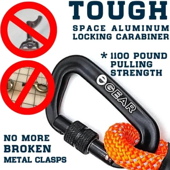 Enthusiast Gear Double Handle Rope Dog Leash with Locking Carabiner for Traffic Training Large and Medium Breeds (6' Foot) image {1}