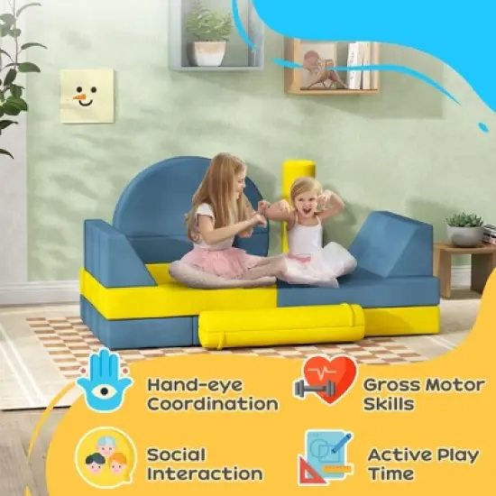 TopComfy Baby and Toddler Learning Toy Modular Play Couch for Creative Play and Comfort for Playroom, Yellow, 55.1"*40.2"*18.1" image {4}