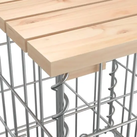 vidaXL Garden Bench Natural Wood Solid Pine Wood, Galvanized Steel Compact image {5}