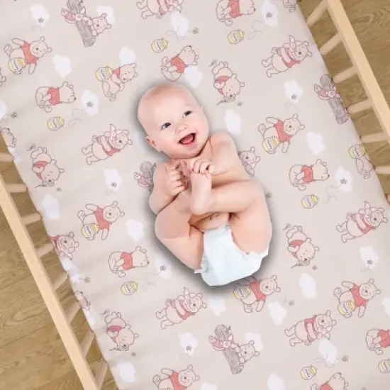 Bedtime Originals Disney Baby Winnie The Pooh and Friends Fitted Crib/Toddler Sheet image {1}