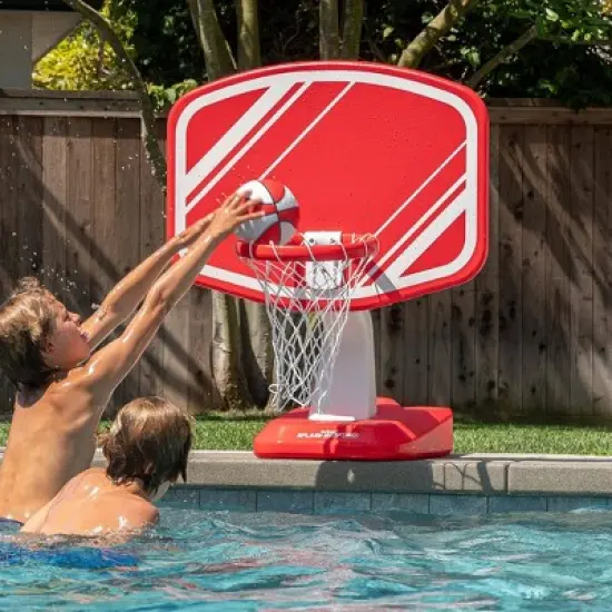 GoSports Splash Hoop PRO Swimming Pool Basketball Game with Poolside Water Basketball Hoop 2 Balls and Pump image {2}