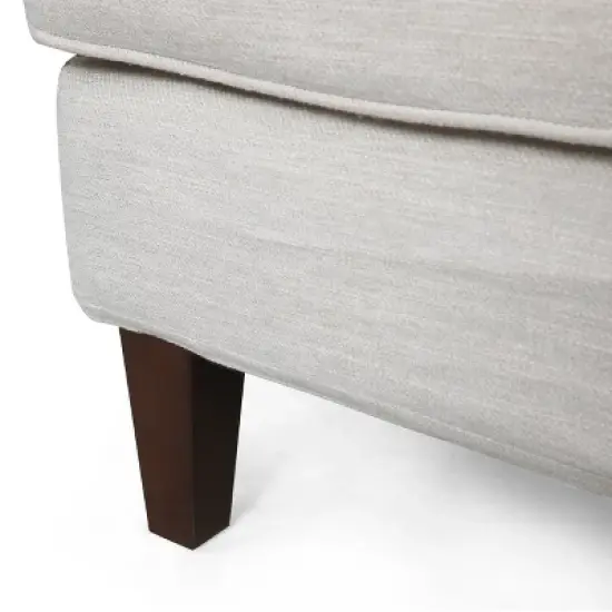 Fairburn Contemporary Pillow Back 3 Seater Sofa Beige/Espresso - Christopher Knight Home image {4}