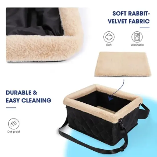 JOEJOY Dog Car Seat for Small Dogs, Deluxe Dog Booster Car Seats with Metal Frame, Puppy Car Seat, Dog Car seat for Pets Up to 15lbs image {3}