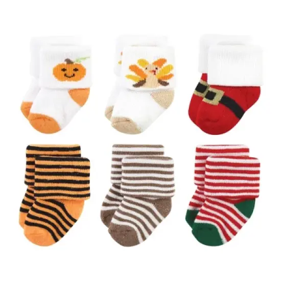 Hudson Baby Unisex Baby Holiday Newborn Terry Socks, Halloween Christmas image {5}
