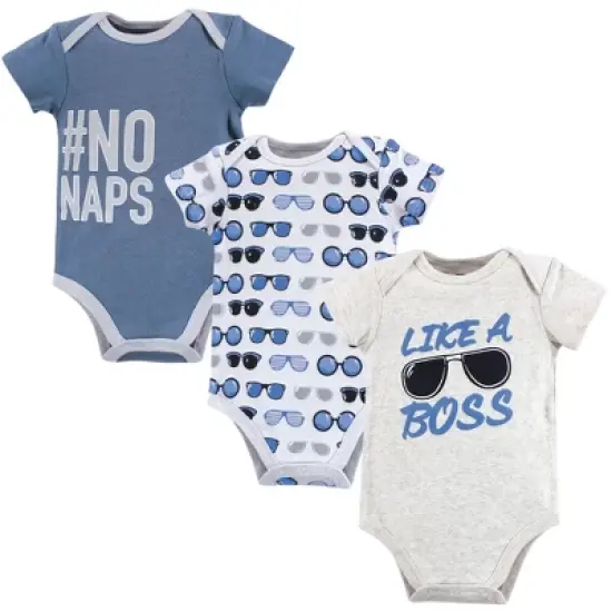 Hudson Baby Infant Boy Cotton Bodysuits 3pk, Like A Boss image {4}