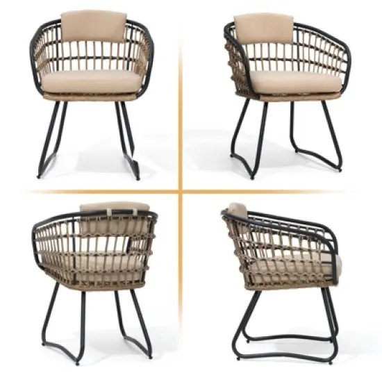 Crestlive Products 9pc Patio Expandable Dining Set Aluminum Outdoor Rectangular Table for 6 to 8 with chairs image {4}