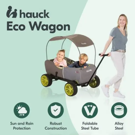 hauck Eco Wagon with Multipurpose Hand Pulled Utility, Steel Tube Framing, and Easy Fold Feature for Kids Pull Along Wagons, Forest Green image {1}