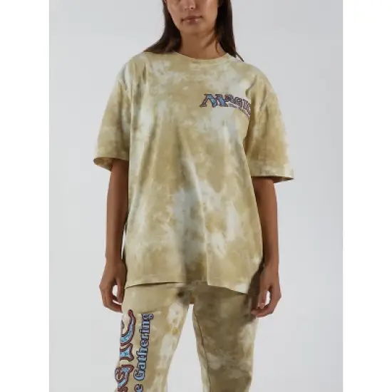 Magic The Gathering Black Lotus Card Adult Yellow Tie-Dye Crew Neck Short Sleeve T-shirt image {4}