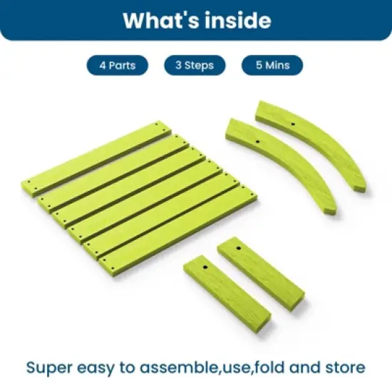 Hyleory HDPE Foldable Outdoor Folding Ottoman Patio Footrest for Adirondack Chairs image {3}