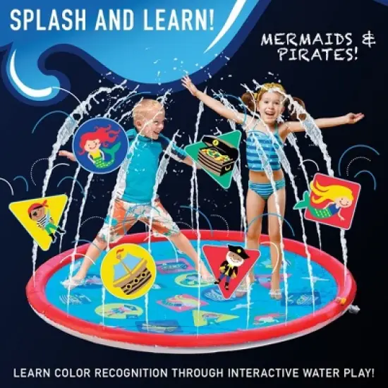 Splash Pad & Outdoor Sprinkler for Kids and Toddlers, Inflatable Water Pool image {3}