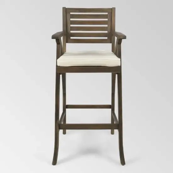 Hermosa 4pk Acacia Wood Patio Barstools - Christopher Knight Home image {4}