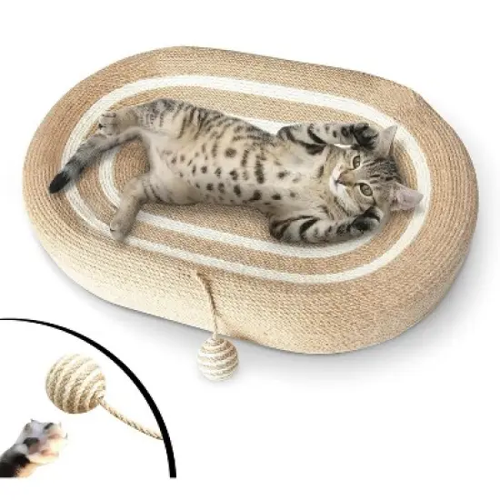 24in extra large sisal cat scratching board, no chipping and scratching resistant hemp rope cat bed integrated cat claw plate basin large cat image {6}