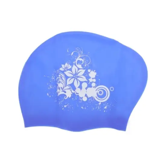 Unique Bargains Women's Silicone Floral Pattern Swim Cap 1 Pc image {7}